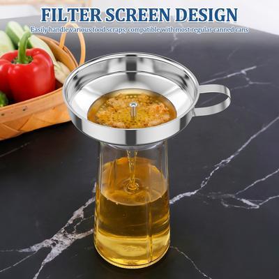 Einmachtrichter aus Edelstahl mit breiter Öffnung, dicker Trichter für Salatdressing, weite Öffnung, Dose für Öl, Wein, Küchenkochwerkzeug