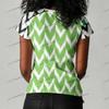 Maglietta da tifoso di calcio ispirata alla Nigeria da donna con motivo aquila verde bianca, scollo a V, manica corta, top casual da tifoso