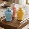 Collapsible 2-in-1 Ice Mold Cup Food Grade Silicone Ice Ball Maker  for Juice Drinks