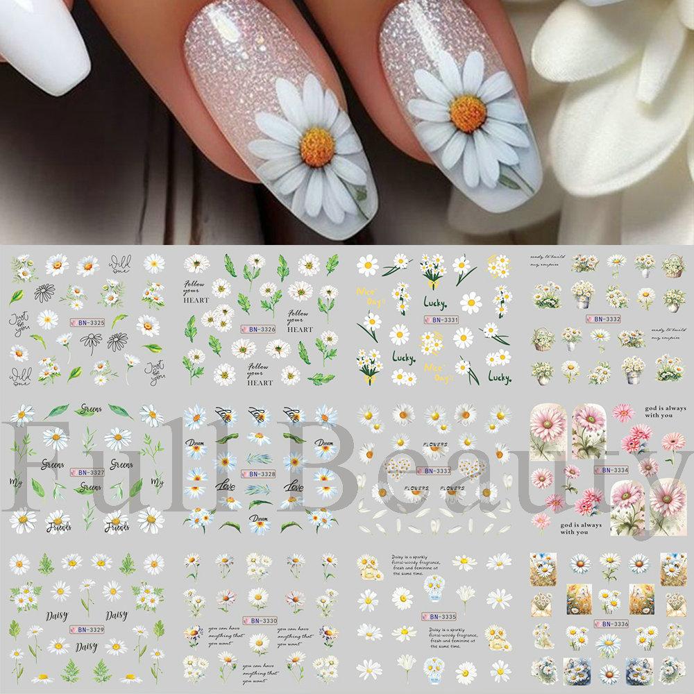 Nail Art Sticker, Spring And Summer Flower And Grass Series, Zou Ju Flower Watermark Nail Sticker