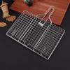 Portable Stainless Steel BBQ Grill Net for Fish, Meat & Vegetables – Foldable & Thickened Outdoor Mesh Clip