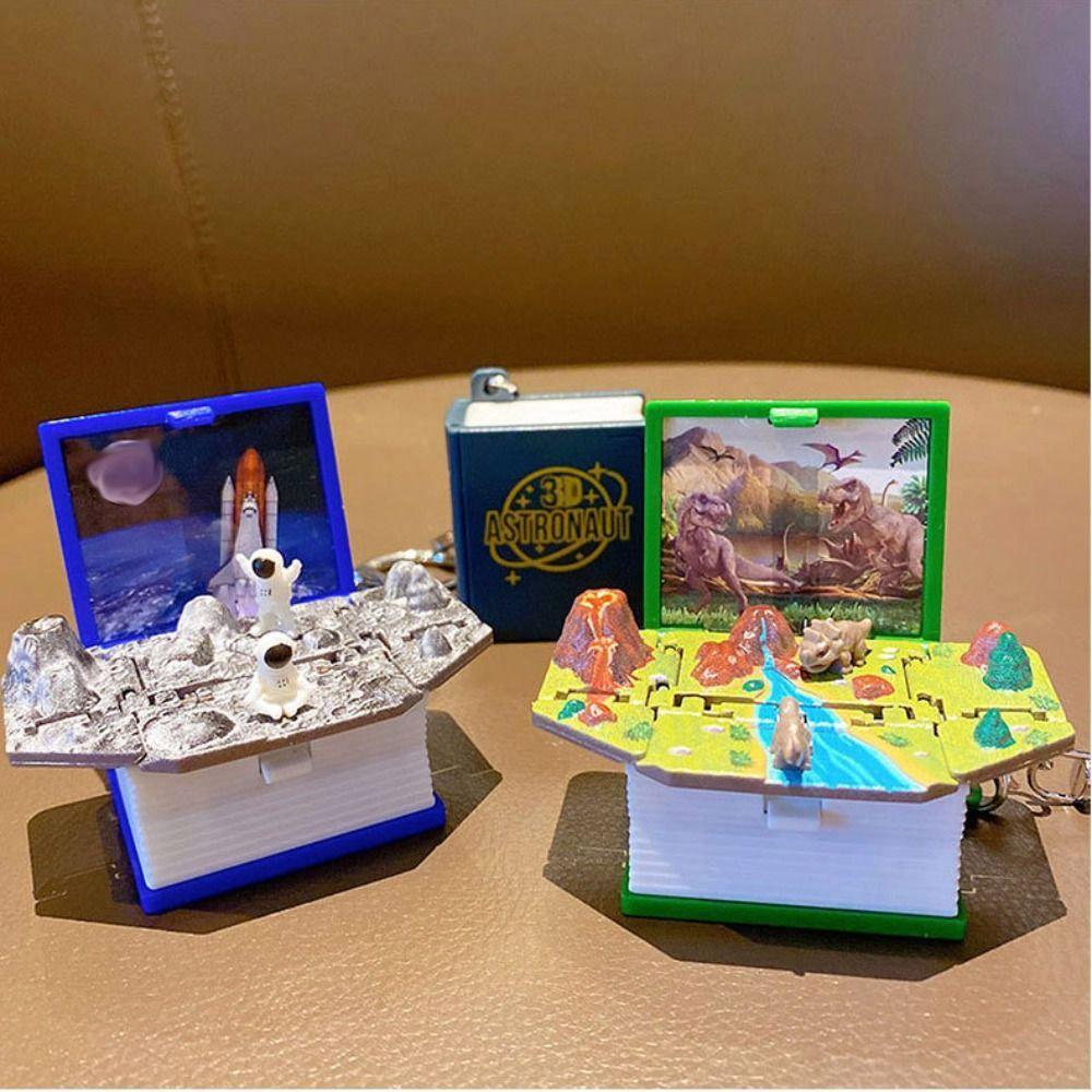 Welt 3D Buch Schlüsselanhänger Neuartiges Design Bombenexplosion Buch Magisches Buch Schlüsselanhänger Geburtstagsgeschenk