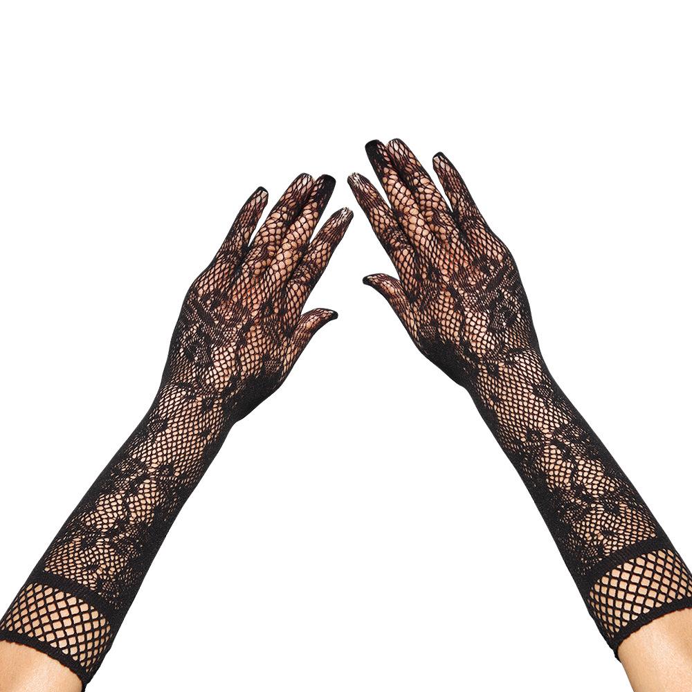 Colorful Rhinestone Fishnet Gloves - Sexy Nightclub Style Long Sleeves One Size
