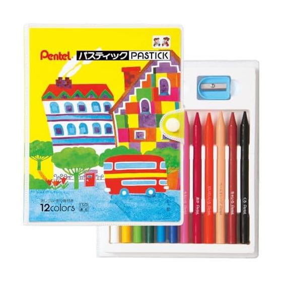 Pentel crayon colored pencil pastic GC1-12D 12 colors