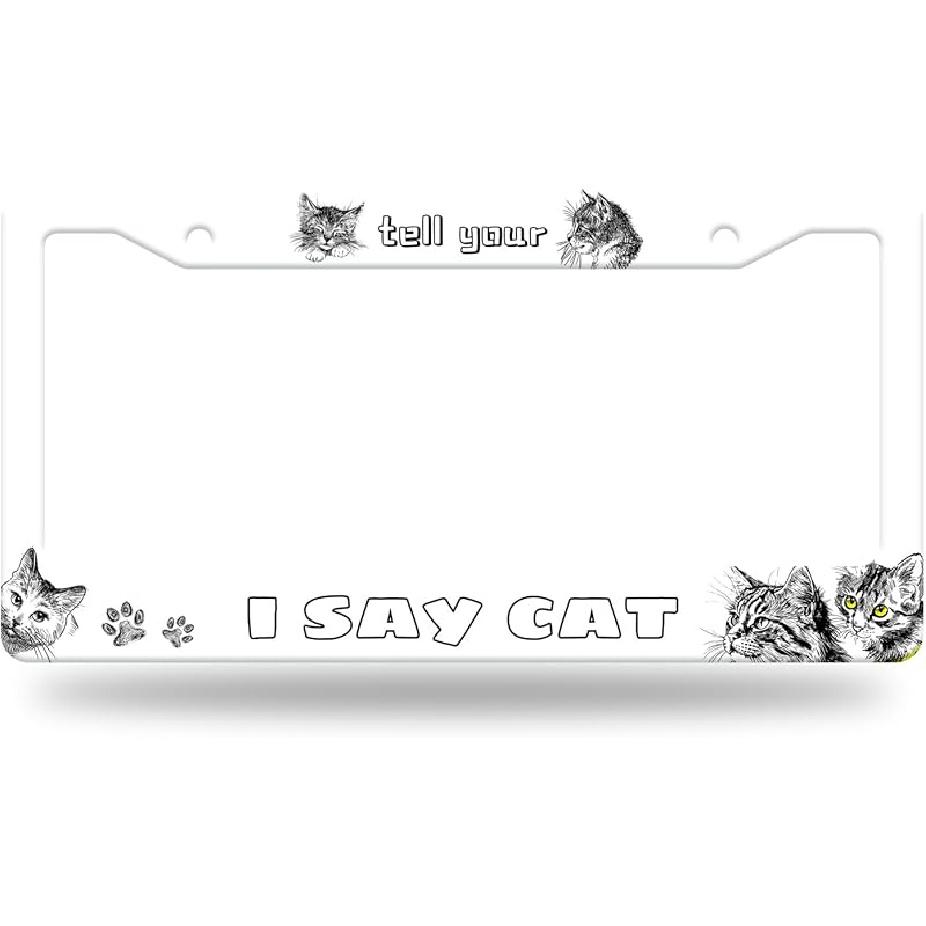 Cherry Blossom License Plate Frame Beautiful Flowers Pink License Plate Stainless Steel Funny License Plate Holder Floral Car Accessories Decoration