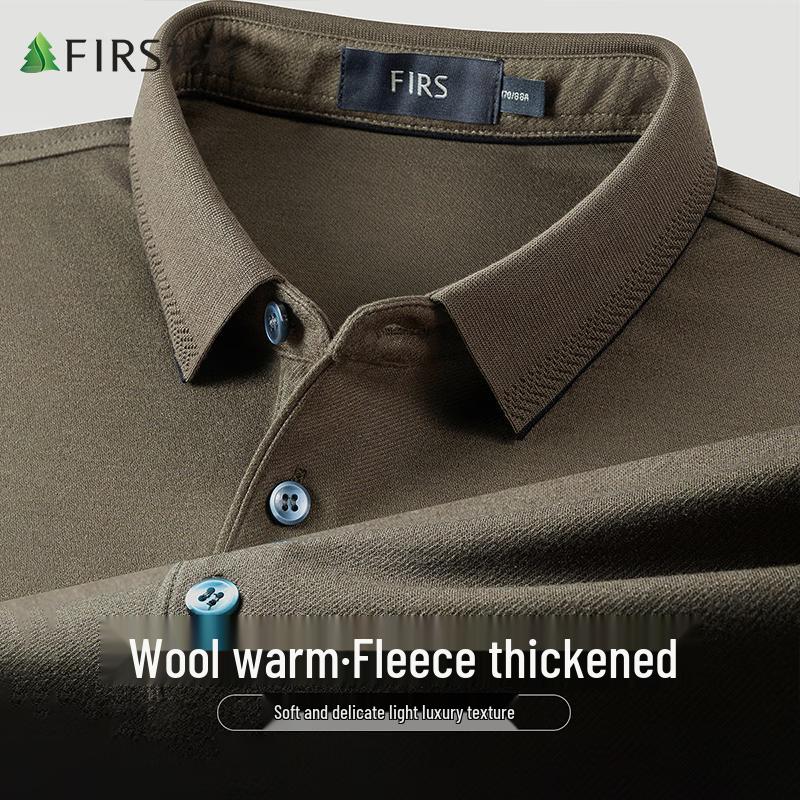 Shanshan Men s Wool Blend Warm Polo Long-sleeve T-Shirt XXL