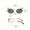 Women's Retro Oval Golden-Tone  Stylish Decorative Eyewear for Casual Formal Outfits