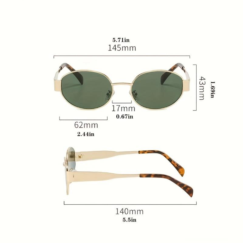 Women's Retro Oval Golden-Tone  Stylish Decorative Eyewear for Casual Formal Outfits