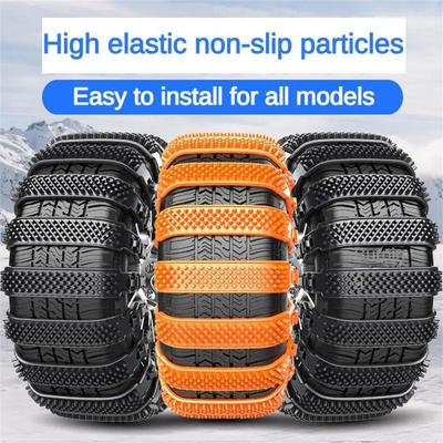 8pcs Car Anti-skid Chain Thicken Adjustable Universal Anti-skid Chain for SUV Truck Off-road Pickup
