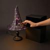 Yousheng Buntglas Hexenhut Lampe, USB-betriebenes Nachtlicht, Handgefertigte Harz-Buntglas Schreibtischlampe, Halloween Gothic Dekor für Schlafzimmer