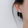 925 Sterling Silver Romantic Pink Cherry Blossom Shell Tassel Earrings for Women Girls Party Drop Earrings Jewelry Gifts S-E1248