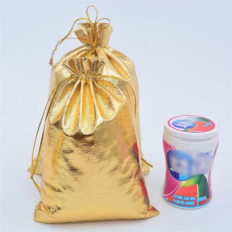 10 Sizes Gold Silver Color Organza Bag Jewelry Packaging Bag Wedding Party Favour Candy Bags Favor Pouches Drawstring Gift Bags