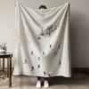 A 3D White Printed Flannel Blanket with a Skiing Theme Can Be Cleverly Paired with Different Colored Flannel Blankets At Home, C
