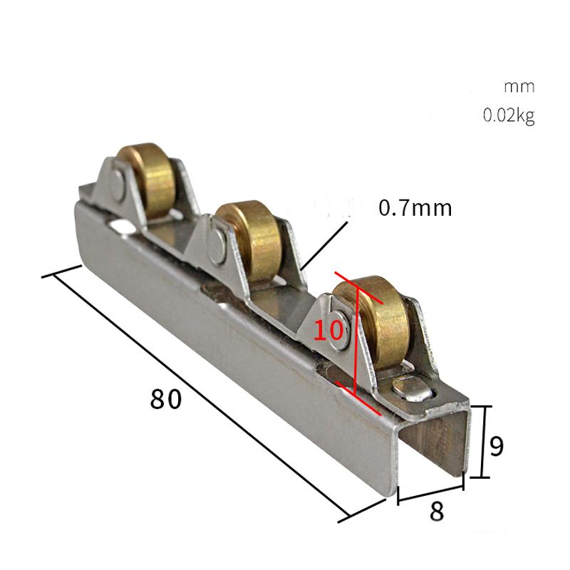 8mm/10mm Sliding Door Roller Clamp Stainless Steel Wheel Pulley Rollers For Bathroom Glass Door Shop Display Cases Wardrobe