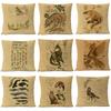 Estudo Natural Almofadas de Arremesso Dragão Tropical Basilisco Fênix Raposa Cão Lobo Baleia Fronha Almofada Decoração de Casa Quarto Almofada de Sofá