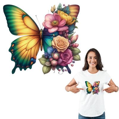 Heat Transfer Sticker Beautiful Butterfly Design Iron On Patch for Fabric Thermal Transfer Vinyl Decal DIY Custom Clothes Decor