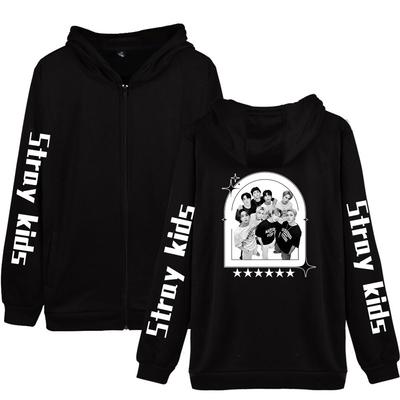 Stray Kids Letters Printed Women Men's Jackets Hooded Coats Casual Zipper Sweatshirts Male Tracksuit Fashion Jacket Mens Clothing Outerwear