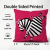 Cute Zebra Cushion Cover Plush Fabric Soft Double-Sided Printed Sofa Warm Winter Home Child Gift Pillow Case