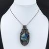 Labradorit Kupfer Anhänger Kupferdraht umwickelter Anhänger Edelsteinanhänger Labradorit Anhänger Schmuck Handgefertigter Kupferschmuck Jubiläumsgeschenk