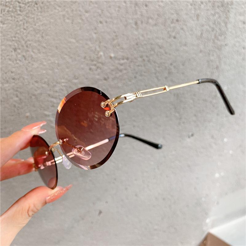 Women's Trendy Frameless Gradient Oval Sunglasses