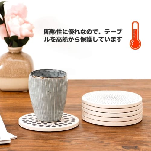 EASYLEE Absorbent Ceramic Cup Mat, Eco-Friendly (Asbestos-Free), Highly Absorbent, Insulating, Quick-Drying, Tea Pad, Cup Mat for Drinks, Coffee, and