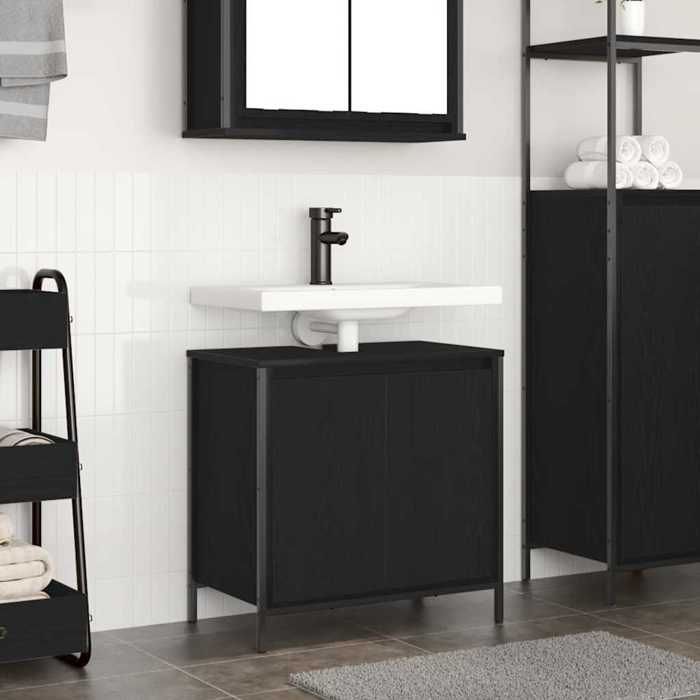 VidaXL Bathroom Vanity Unit Black 60x34.5x60 Cm, Toilet Vanity Unit, Under Sink Cabinet, Floor Cabinet of 861892