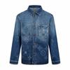 Unisex Gradient Logo Denim Jacket - Classic Letter Print Casual Outerwear for Autumn/Winter