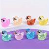 50/100Pcs, Luminous Mini Resin Duck With Sunglasses, Mini Resin Duck Bulk Duck Set, For Outdoor Potted Micro Decor Holiday Decor