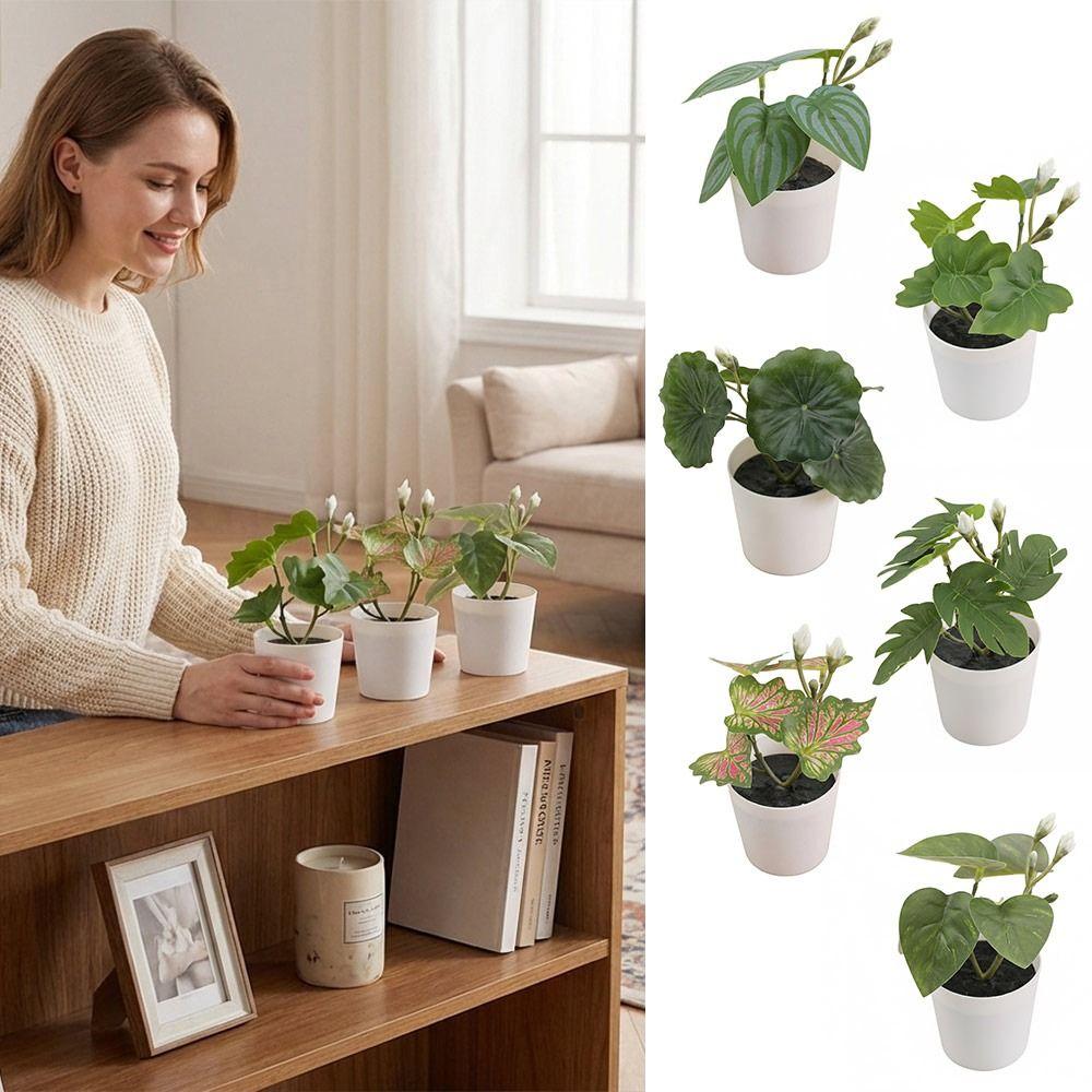 Green Green Plant Potted Greenery Desktop Ornament High Quality Artificial Grass Bonsai  Windowsill