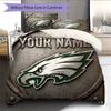 Custom Name,Philadelphia Eagles Pattern Bedding Home Decoration Birthday Gift ( 1 Duvet Cover + 2 Pillowcase, Without Core),fan Merchandise.