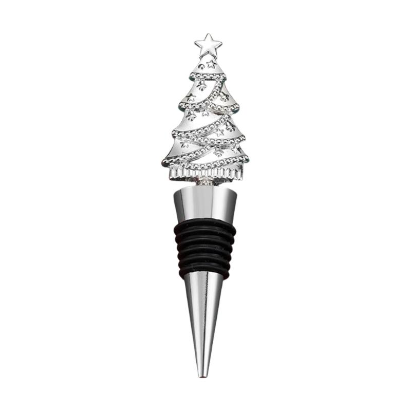 Holiday Wine Stopper Christmas Tree Decoration Practical Zincs Alloy Bottle Cork For Home Party Decoration