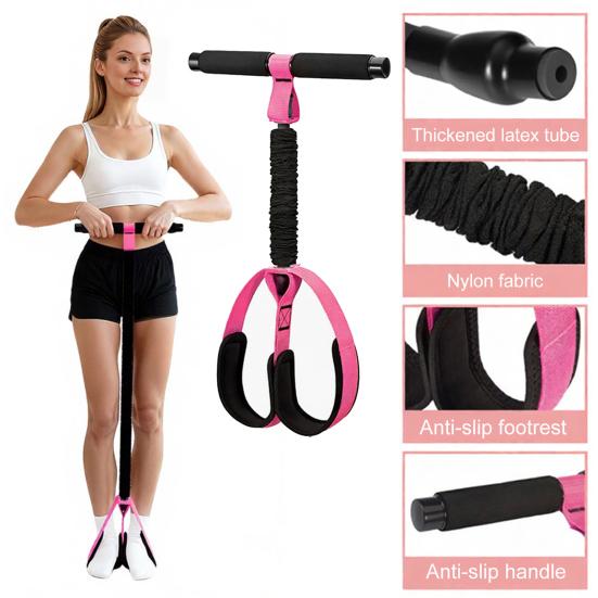 Pedal Resistance Band with Handle Yoga Sit-up Exerciser Pull Rope Men Women Abdomen Waist Arm Leg Core Training Workout Equipment