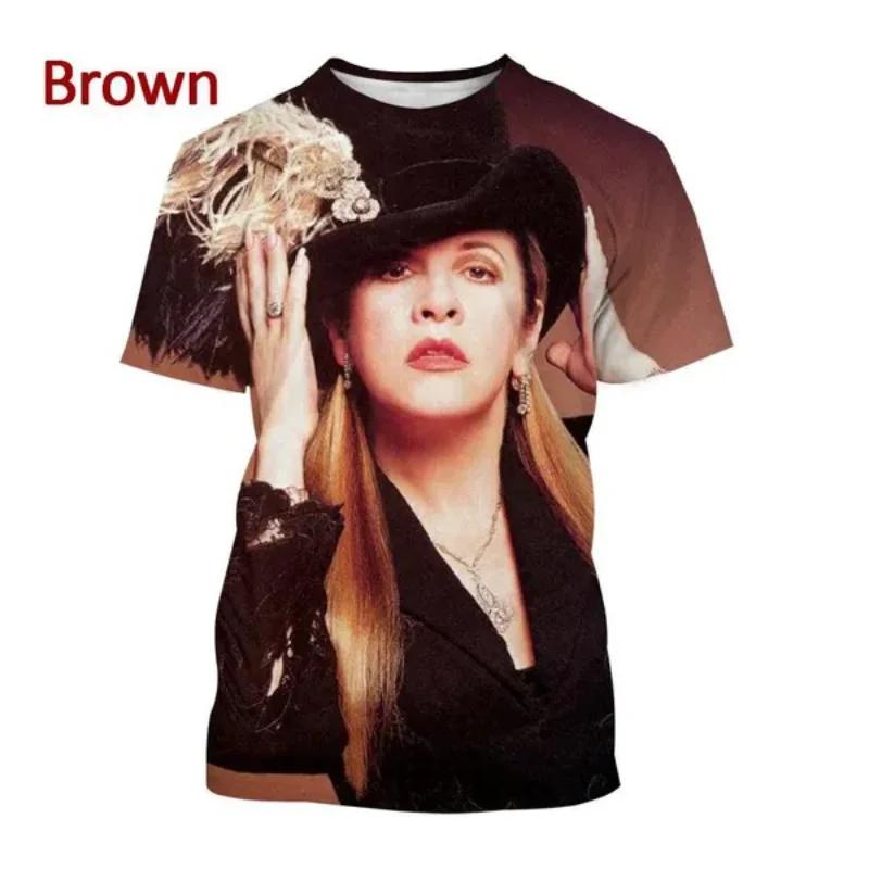 Móda Dámské Oblečení Nový Rock Zpěvačka Stevie Nicks 3D Potisk Tričko Osobnost Hip Hop Street Unisex Oversized Tričko