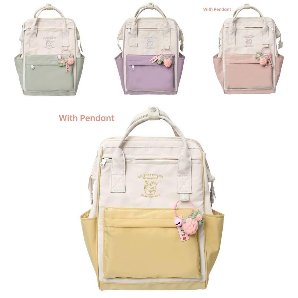 Lightweight Nylon Backpack For Girls Street Style Trendy Waterproof School Bag