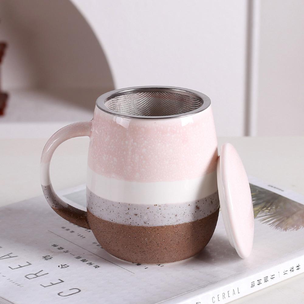 Tea Separation Kiln-changed Tea Mug Large Capacity Breakfast Office with Lid Water Cup Ceramic Coffee Cups Beer Mugs Drinkware