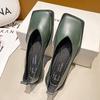 2024 Summer Women's Soft Sole French Heeled Square Toe Sandals