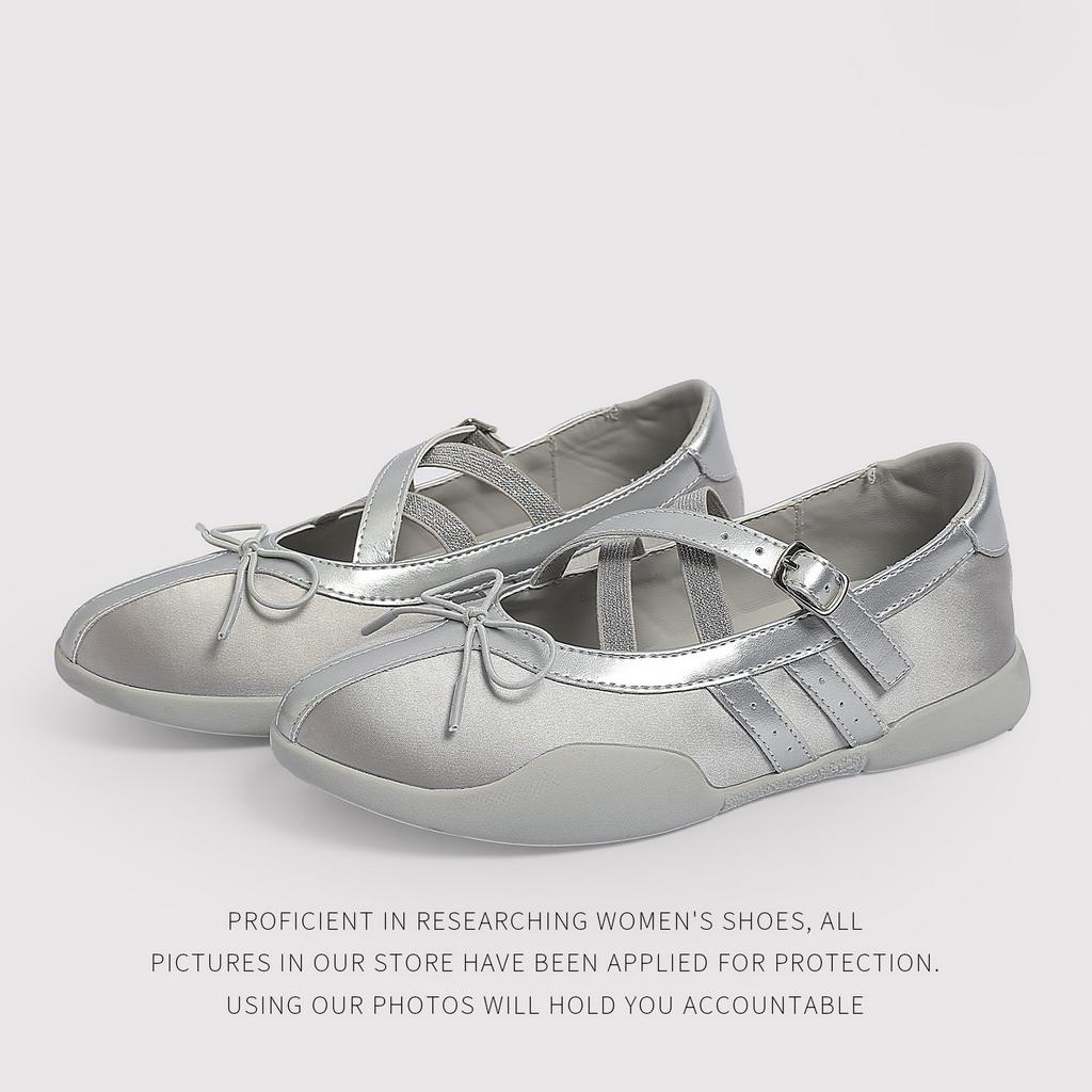 Bow Flat Single Shoes Women'S Shoes Summer Mary Jane Small Leather Shoes Sports Ballet Shoes Light Mouth Sandals
