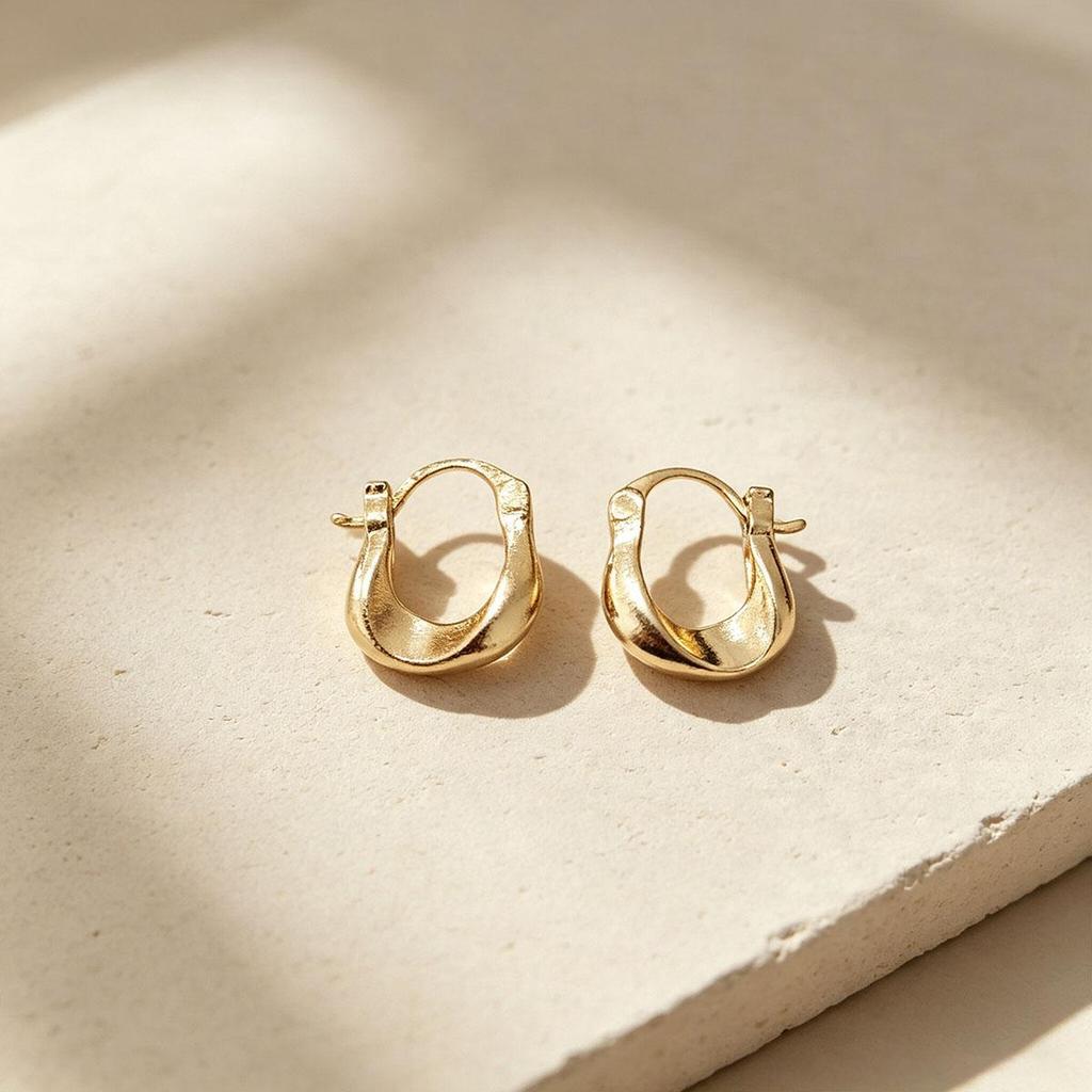 New Daily Geometric Irregular Unique Gold Earrings for Women, Niche Design, Student-friendly, Cool Style