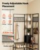 Corner Hall Tree with Shoe Bench, 1800 mm Coat Rack with Hooks and Steel Frame, Freestanding Clothes Shoes Rack Storage Organizer with Anti-Tip Set,