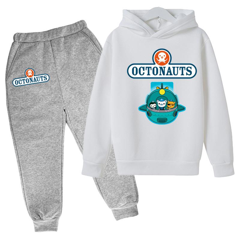Kids Fall/Winter OCTONAUTS Clothing Sweatshirt Boys Girls Toddlers 3-12 Years Coat +trousers 2P Outdoor Sports Casual Hoodie Set