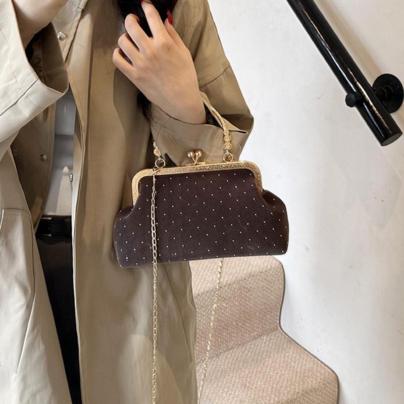 Luxury Design Women's Evening Clutch Purse Dinner Party Ladies Small Clip Shoulder Bag Handbags Retro Female Chain Crossbody Bag KTB