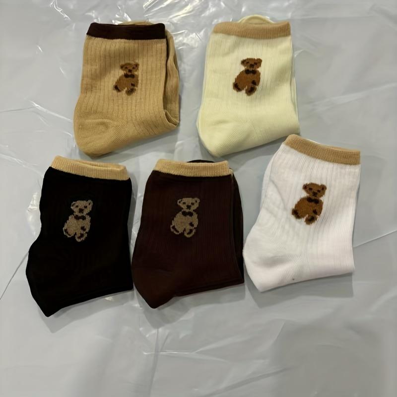 

5 пар дышащих вышитых носков для женщин One Size