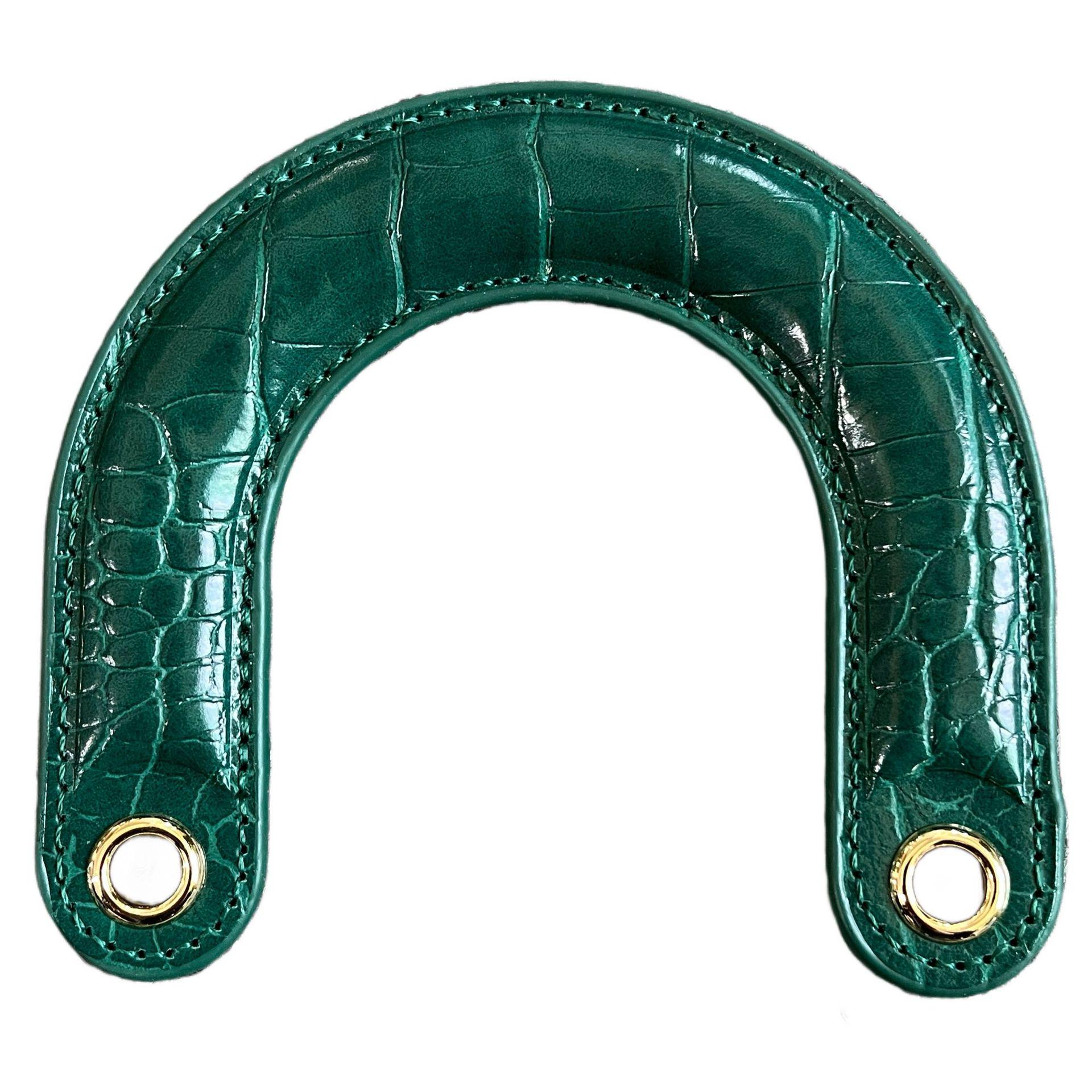 

Curved PU Bag Strap Handle - Replaceable Handheld Bag Accessory темно-зелений колір