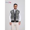 Cozy Up Men Color Block Plaid Knit Cardigan Vest with Buttons - Casual V-Neck, Sleeveless, Regular Fit for Spring/Fall