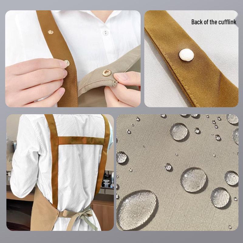 Women's Waterproof Chef Apron with Exquisite Shoulder Straps – Oilproof, Logo Customizable for Hotel and Kitchen Use