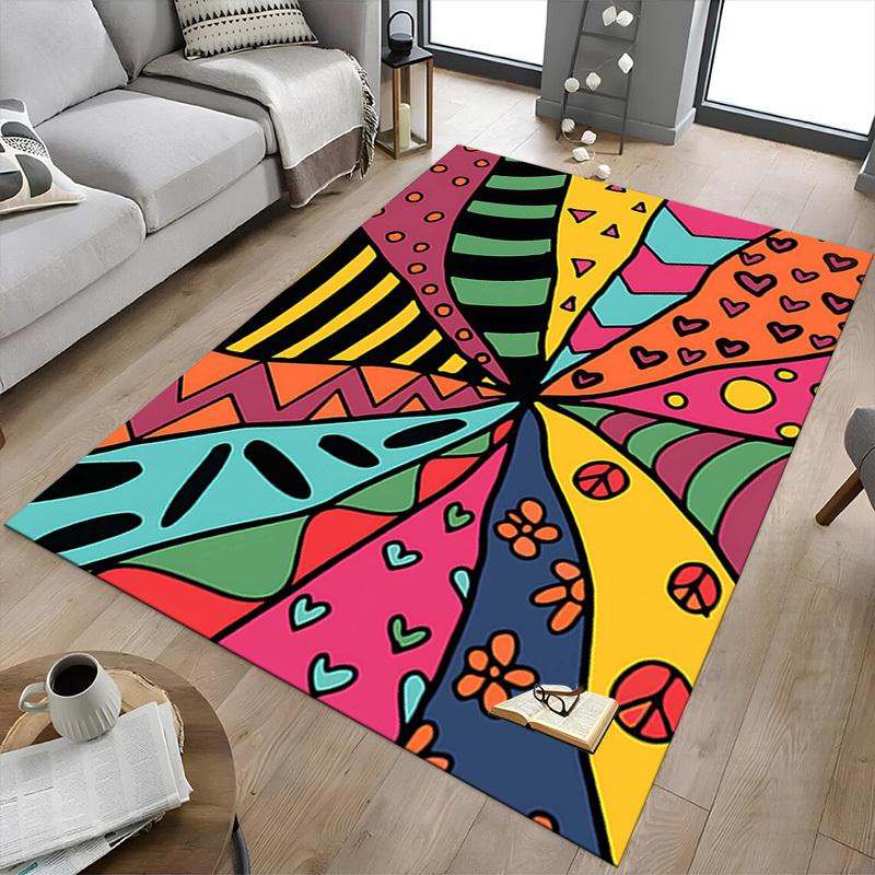 1PC Pattern Design Extra Large Non Slip Floor Carpet, Office, Family, Bedroom, Studio Large Area Rug Indoor Rugs, Vibrant Colors