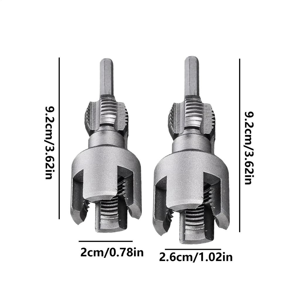 2pcs Water Pipe Threader Tapping Tool Internal Thread External Thread Integrated Die Water Pipe Opener