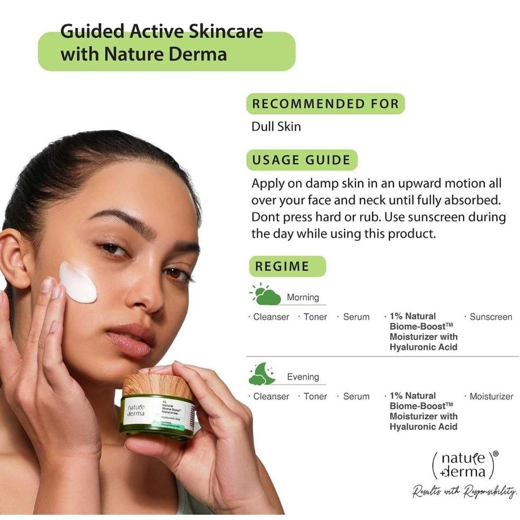 Nature Derma 1 % natürliche Biome-Boost™ Feuchtigkeitscreme mit Hyaluronsäure |