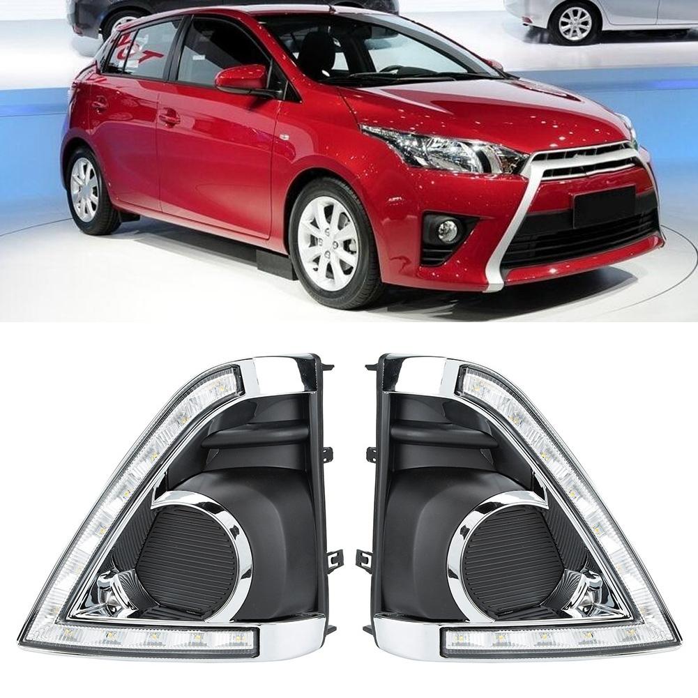 1 par DC12V 6000 6700K LED Vattentät Dubbelfärg DRL Blinkersljus Passar för Toyota Yaris Vios 13 15