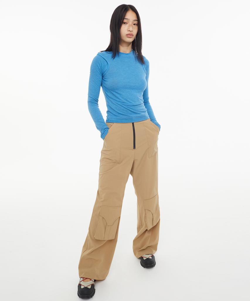 Kyo Skirt Layered Utility Pants Camel